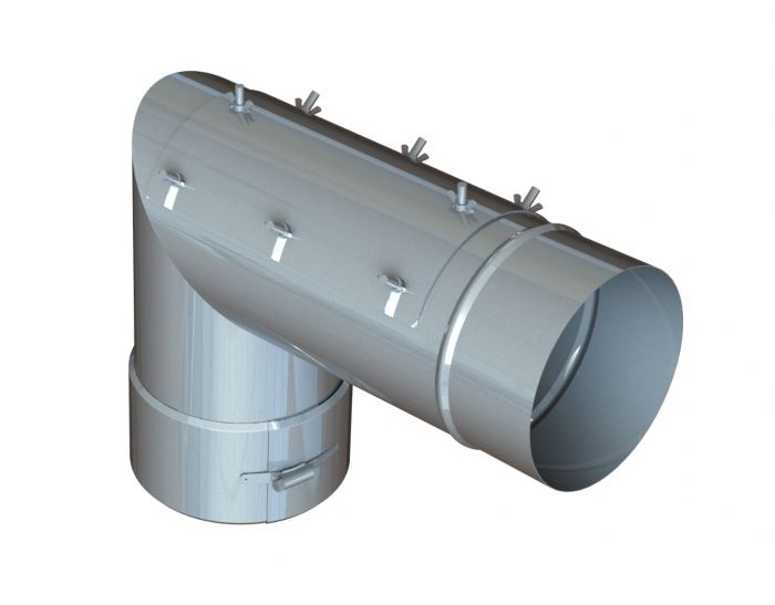 16" Diameter Grease Duct 87 Degree Elbow w/ Access SWCK16-87EA SHOP, DUCTWORK, Single Wall Grease Duct Accessories, Single Wall 16” Diameter
