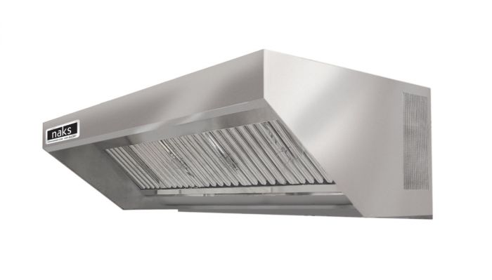 Hoodmart Stainless Steel Integrated Exhaust and Make up Air Hood and Fan System - Low Box Concession w/single Exhaust Louver 5' X 40" - Patent Pending LBMUA-AV5C SHOP HOODS, COMMERCIAL HOOD PACKAGES, Concession Hood Packages, Make-up Air Exhaust Hood & Fan for Food Truck