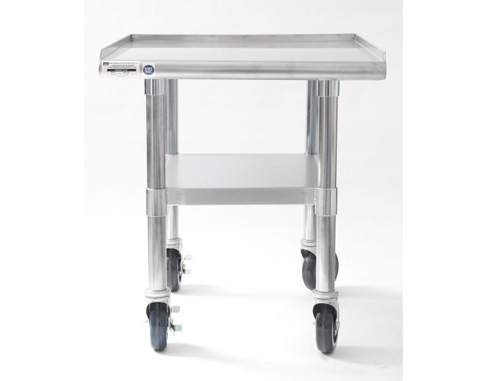NAKS 24" x 27" 16 Gauge Stainless Steel Equipment Stand with Undershelf and Casters TABLE-24 SHOP HOODS, Equipment, Equipment Stands