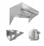 HoodMart Low Ceiling Sloped Front Wall Canopy Hood Package w/Makeup Air 10’ x 48” 2010LB SHOP HOODS, COMMERCIAL HOOD PACKAGES, Makeup-Air Hood Packages, Low Ceiling Sloped Front Short Cycle IPS