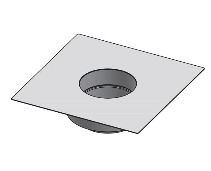 18" Diameter, Double Wall Zero Clearance Grease Duct, Fan Plate Adapter - End DWCK18-FPE:36X36-ZC SHOP HOODS, DUCTWORK, Double Wall Zero Clearance Grease Accessories, Double Wall 18” Diameter