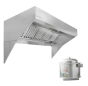HoodMart Low Ceiling Sloped Front Exhaust Hood System - 19' x 48" EXH0019LB SHOP HOODS, COMMERCIAL HOOD PACKAGES, Exhaust Hood Packages, Low Ceiling Sloped Front Exhaust Hood Packages