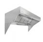 Hoodmart Low Ceiling Sloped Front Wall Canopy Hood Package W/Eco Makeup Air 14’ X 48” 2014L-DB SHOP HOODS, COMMERCIAL HOOD PACKAGES, Makeup-Air Hood Packages, Low Ceiling Sloped Front Short Cycle IPS