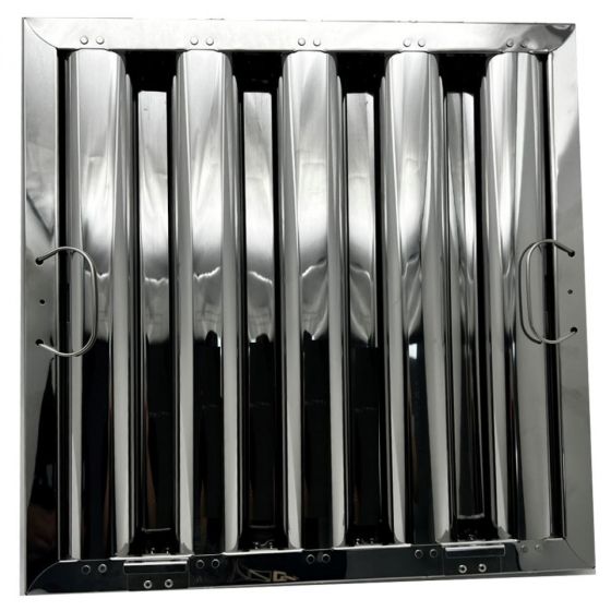 Stainless Steel Commercial Hood Baffle Grease Filter, 16-inch x 16-inch x 2-inch W/CLIPS STAINLESS_16_16_2_GA SHOP HOODS, ACCESSORIES, Filters