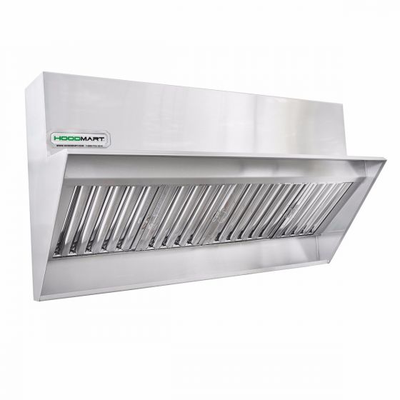 Restaurant Low Proximity Backshelf Hood 4' x 23" 0423SSBBSV SHOP HOODS, HOODS ONLY, Exhaust Hoods, Low Proximity Backshelf hood