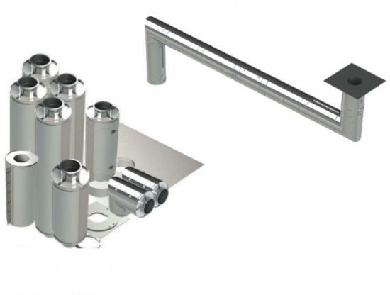 12" - Double Wall Kit, Reduced Clearance, Grease Duct, Two 90's, 30' Straight, Including No Weld Hood and Fan Connections DWNAKS-RC-KIT05 SHOP HOODS, DUCTWORK, Double Wall Reduced Clearance Grease Duct Kits, Double Wall Kit - Straight W 2 - 90'S