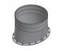18" Diameter, Single Wall Grease Duct, No Weld Hood Adapter Oval - Start SWCK18-NWHO SHOP HOODS, DUCTWORK, Single Wall Grease Duct Accessories, Single Wall 18” Diameter