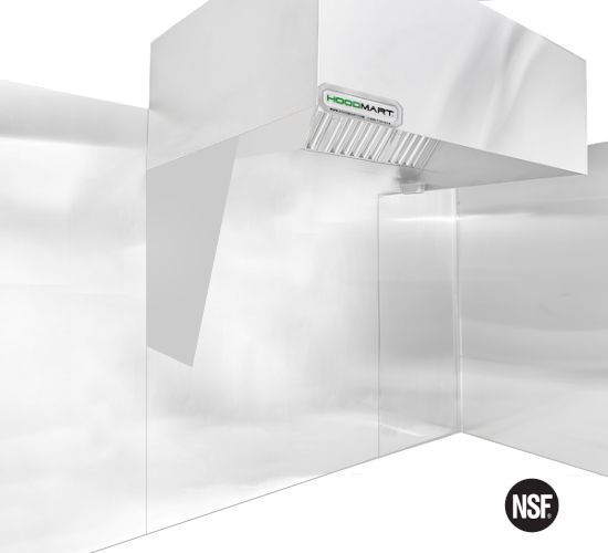 (Left) Stainless Steel Side Insulated Curtains Half L/R -23" Top 48" High 20" Bottom SIDE_CURTAIN_INS_HALF_LEFT SHOP HOODS, ACCESSORIES, SIDE CURTAINS, HALF PANELS (INSULATED)