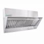 Restaurant Low Proximity Backshelf Hood System w/ BRP 17 x 23" EXSS017BSVBRP SHOP HOODS, COMMERCIAL HOOD PACKAGES, Makeup-Air Hood Packages, Backshelf with BRP