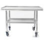 NAKS 48" x 27" 18 Gauge Stainless Steel Equipment Stand with Undershelf and Casters STAND-4827 SHOP HOODS, Equipment, Equipment Stands