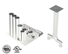 20"- Single Wall Kit,Two 14" Connections, Grease Duct, 10' Straight, Including No Weld Hood and Fan Connections