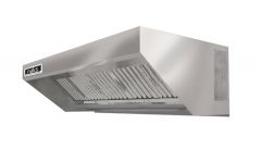 Hoodmart Stainless Steel Integrated Exhaust and MUA Low Box Concession Hood System w/Kidde Fire Suppression