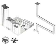20"- Single Wall Kit,Two 14" Connections, Grease Duct, Four 90's, 50' Straight, Including No Weld Hood and Fan Connections