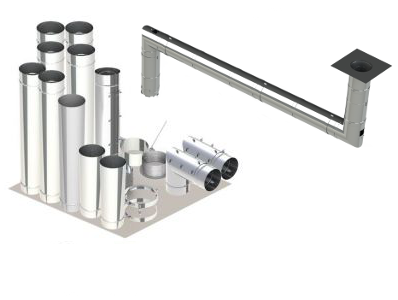 16" - Single Wall Kit, Grease Duct, Two 90's, 30' Straight, Including No Weld Hood and Fan Connections SWNAKS-KIT11 SHOP HOODS, DUCTWORK, Single Wall Grease Duct Kits, Single Wall Kit - Straight w/ 2 - 90's