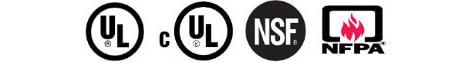 UL CUL NSF NFPA logos