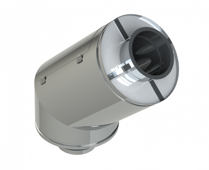 12" Diámetro, Ducto de Grasa de Doble Pared con Espacio Cero, 45 Grados Codo con Acceso DWCK12-45EA-ZC Double Wall 12” Diameter