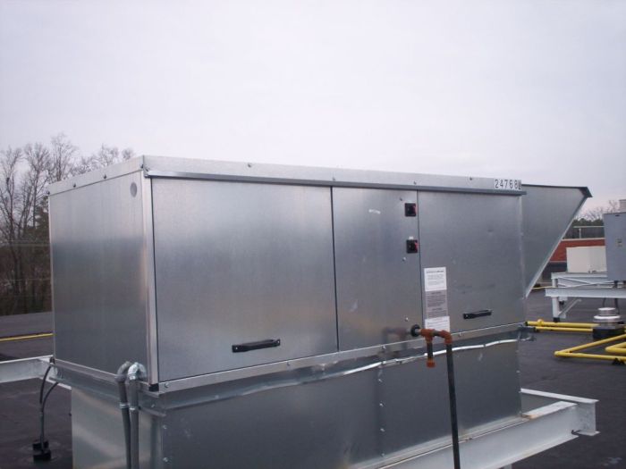 Aire de Suministro Calentado por Gas de Combustión Directa/EVAP T2-EVAP-1PH COMPRAR, ESCAPE / SUMINISTRO VENTILADORES, Ventiladores de maquillaje, Unidad de aire templado de gas templado con encendido directo, Belt Drive Tempered Makeup Air Units/EVAP
