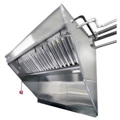 Hoodmart Stainless Steel Integrated Exhaust Hood and Fan System - Low Box Concession w/double Exhaust Louver 11' X 40" - Patent Pending