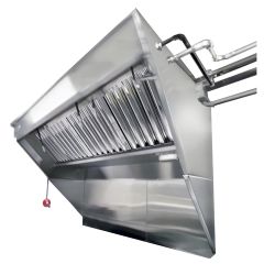 Hoodmart Acero Inoxidable Integrado Campana de Extracción y Ventilador Sistema - Low Box Concesión condouble Extracción Louver 8' X 40" - Patent Pending
