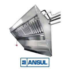 Hoodmart Stainless Steel Integrated Exhaust Low Box Concession Hood System w/Ansul Fire Suppression