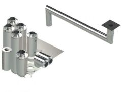12" - Kit de Doble Pared, Espacio Reducido, Ducto de Grasa, Dos Codos de 90°, 30' Recto, Incluyendo Conexiones de Campana y Ventilador Sin Soldadura