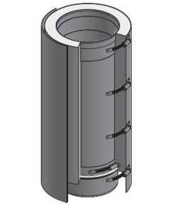 12" Diámetro, Ducto de Grasa de Doble Pared con Espacio Reducido, 24" Longitud de Corte