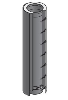 18" Diámetro, Ducto de Grasa de Doble Pared con Espacio Reducido, 48" Longitud de Corte
