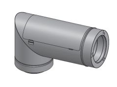 14" Diámetro, Ducto de Grasa de Doble Pared con Espacio Reducido, 87 Degree Elbow con Panel de Acceso