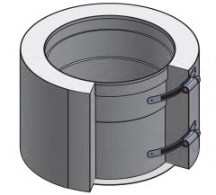 18" Diámetro, Ducto de Grasa de Doble Pared con Espacio Reducido, Adaptador de Collar con Brida - Inicio