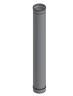 22" Diámetro, Ducto de Grasa de Pared Simple, 48" Longitud Fija