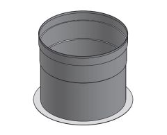 10" Diámetro, Ducto de Grasa de Pared Simple, Adaptador de Collar con Brida - Inicio