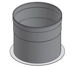 18" Diámetro, Ducto de Grasa de Pared Simple, Adaptador de Collar con Brida - Inicio