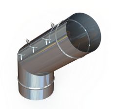 22" Diámetro, Ducto de Grasa de Pared Simple, 45 Grados Codo con Acceso