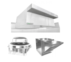 HOODMART TYPE 2 condensate Campana SISTEMA con PSP AIRE DE REPOSICIÓN 12' x 48"
