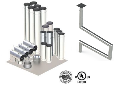 16" - Kit de Pared Simple, Ducto de Grasa, Cuatro Codos de 90°, 50' Recto, Incluyendo Conexiones de Campana y Ventilador Sin Soldadura SWNAKS-KIT12 COMPRAR, DUCTOS, Kits de conducto de grasa de pared simple, Kit de pared simple - Straight w/4 - 90's